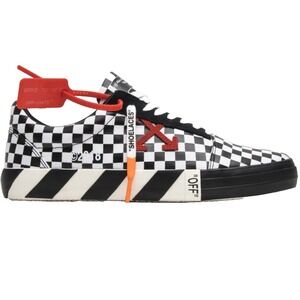 OFF-WHITE Vulc Low Top Checkered Black White 2018 Men 9 Women‎ 10.5 UK 8.5 EU 41